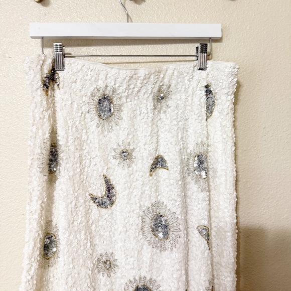 Show Me Your Mumu RSVP Skirt in White Celestial Sequins Allover Embellished XL - Picture 11 of 13